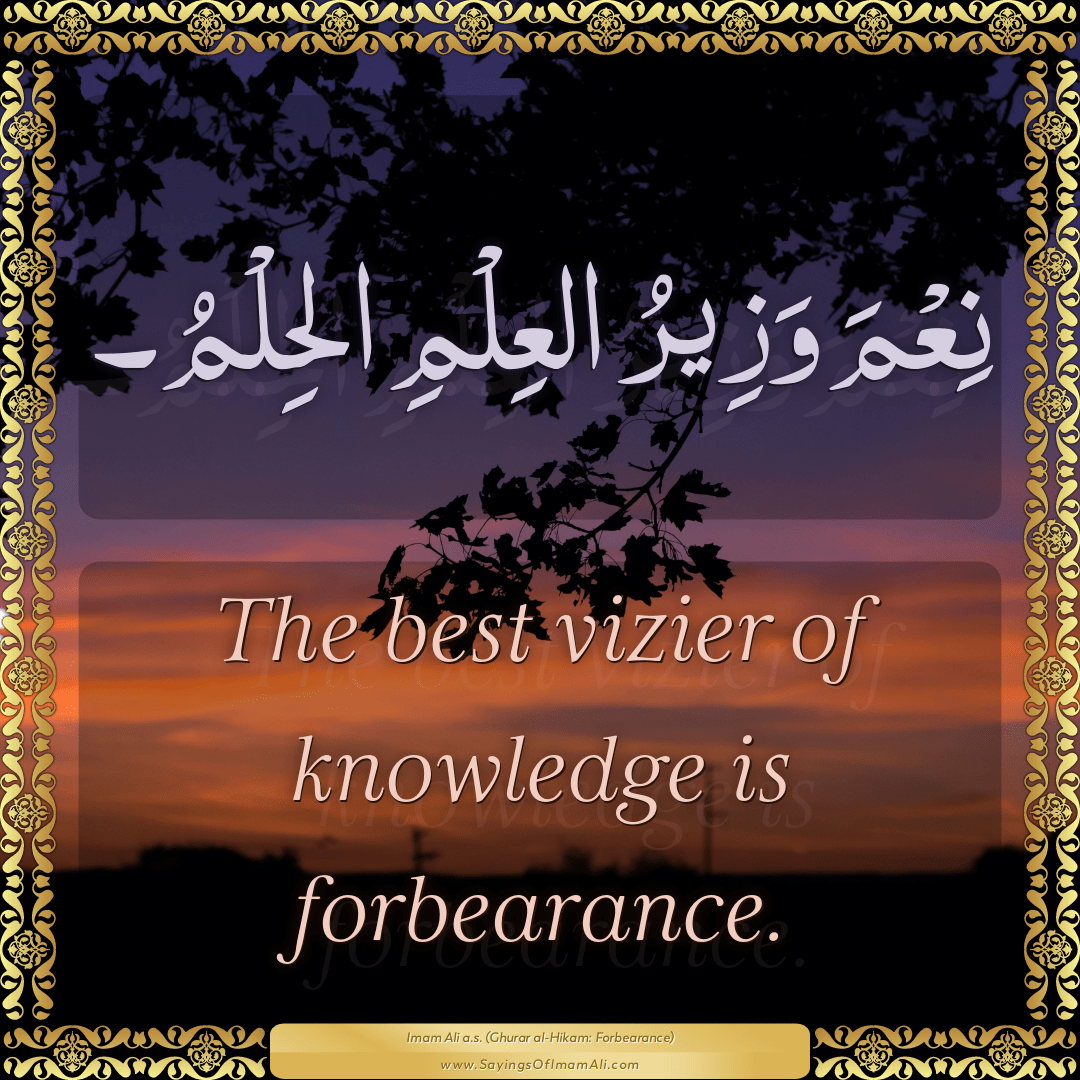 The best vizier of knowledge is forbearance.